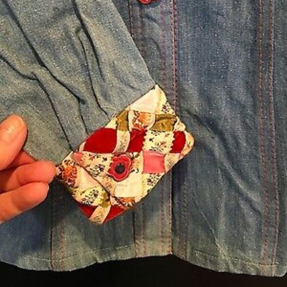 Vintage Designer RARE Denim Long Sleeve Blouse - - Picture 4 of 8